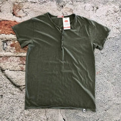 T-shirt serafino bottoni MILITARE